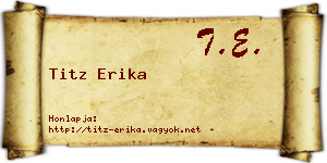 Titz Erika névjegykártya